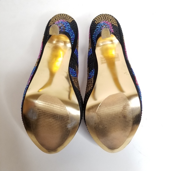 Alba Rhinestone Multicolor Platform High Heels 6.5 - Picture 7 of 7